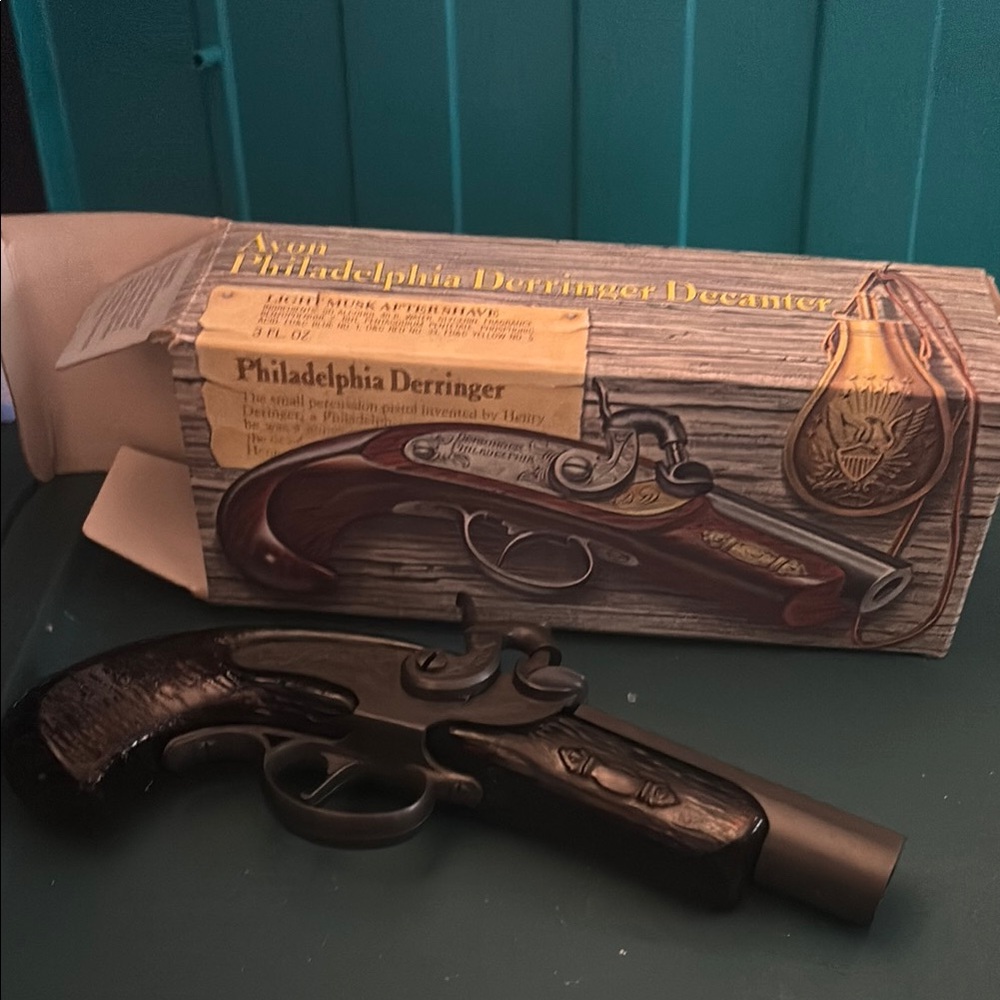 Vintage Avon Philadelphia Derringer Decanter in Dark Brown